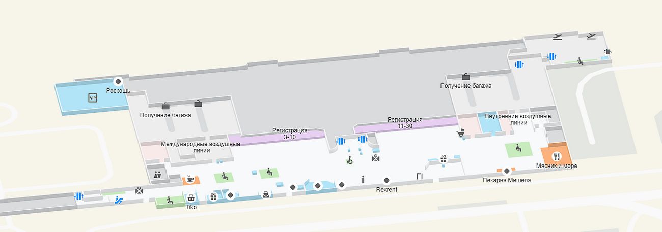Схема аэропорта Владивосток